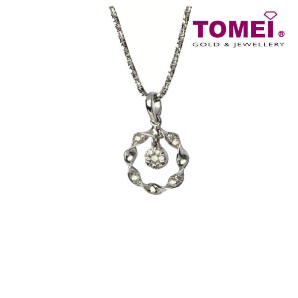 Diamond Necklace of  Gyration with Glamorous Sparkles in Motion | Tomei White Gold 375 (9K) (PD19115)