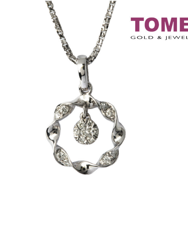 Diamond Necklace of  Gyration with Glamorous Sparkles in Motion | Tomei White Gold 375 (9K) (PD19115)