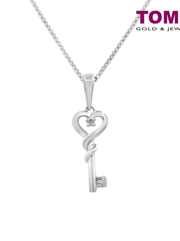 TOMEI Key to My Heart Diamond Pendant Set | White Gold 585