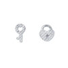 TOMEI Key and Lock Earrings, White Gold 585