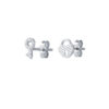 TOMEI Key and Lock Earrings, White Gold 585
