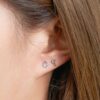 TOMEI Key and Lock Earrings, White Gold 585
