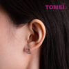 TOMEI Earrings of Hearts with Diamantes, Diamond White Gold 585 (E1172)