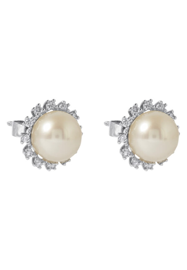 TOMEI Pearl Earrings, White Gold 585