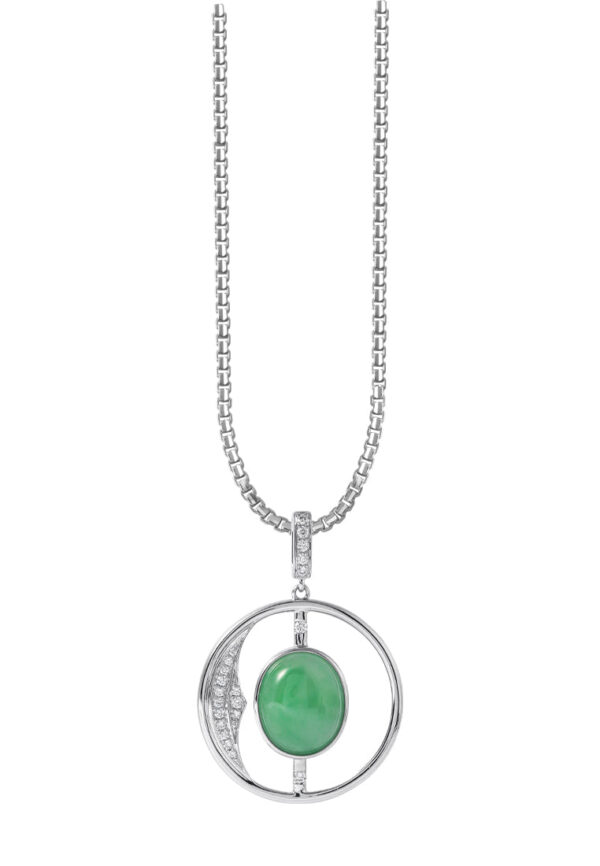 TOMEI Jade Pendant, White Gold 750