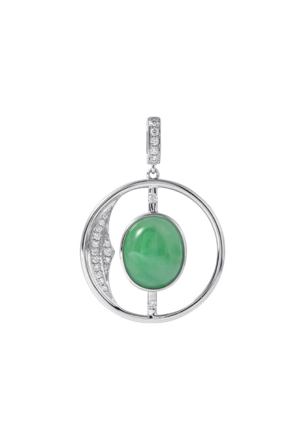 TOMEI Jade Pendant, White Gold 750