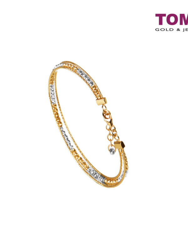 TOMEI Bravura in Dual Spectacularity Bangle, Yellow Gold 916