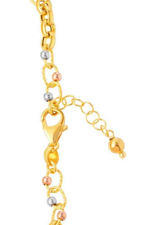 TOMEI Lusso Italia Triple Tone Trace Bracelet, Yellow Gold 916