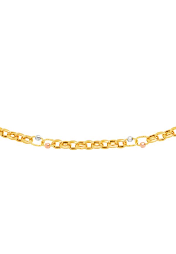 TOMEI Lusso Italia Triple Tone Trace Bracelet, Yellow Gold 916