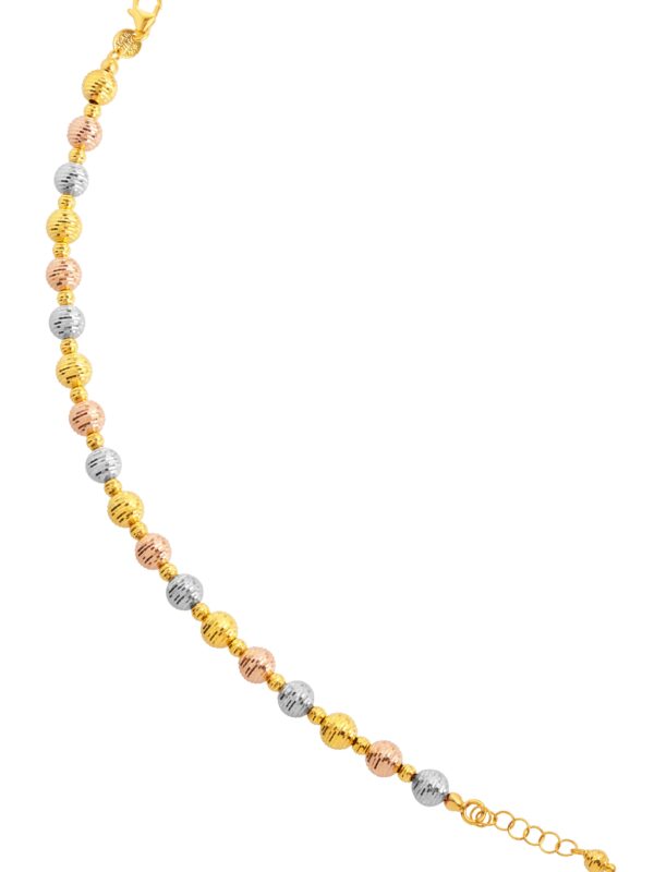 TOMEI Lusso Italia Grande Triple Tone Ball Bracelet, Yellow Gold 916