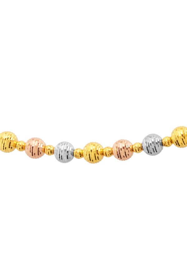 TOMEI Lusso Italia Grande Triple Tone Ball Bracelet, Yellow Gold 916