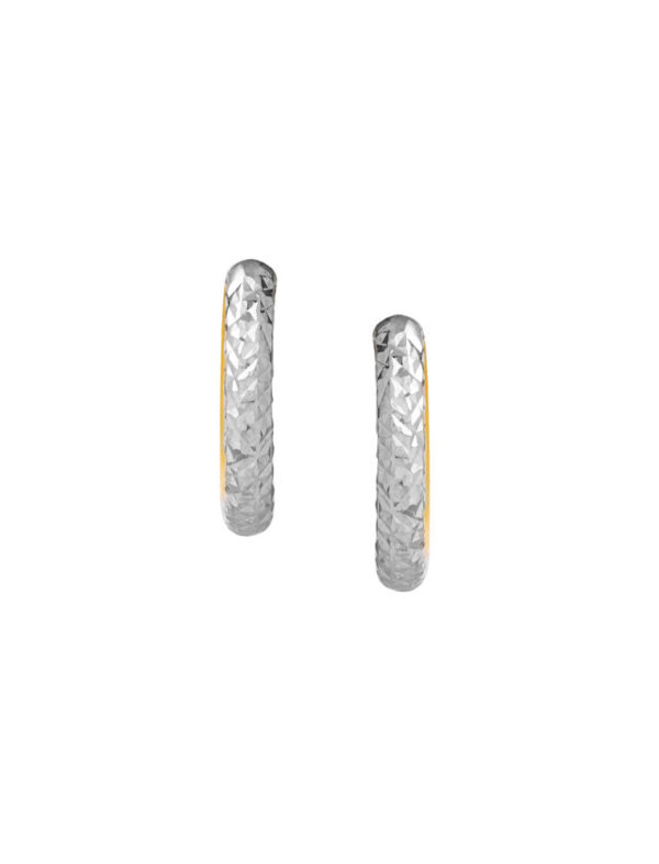 TOMEI Dual-Tone Lusso Italia Laser Hoop Earrings, Yellow Gold 916