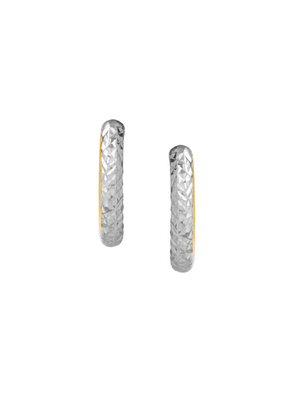 TOMEI Dual-Tone Lusso Italia Laser Hoop Earrings, Yellow Gold 916