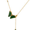 TOMEI Blessings Abound Butterfly Jade Necklace, Yellow Gold 750