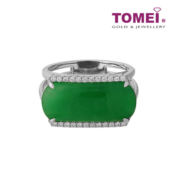 TOMEI Ma An Jade Diamond Ring, White Gold 750 (BR00563)