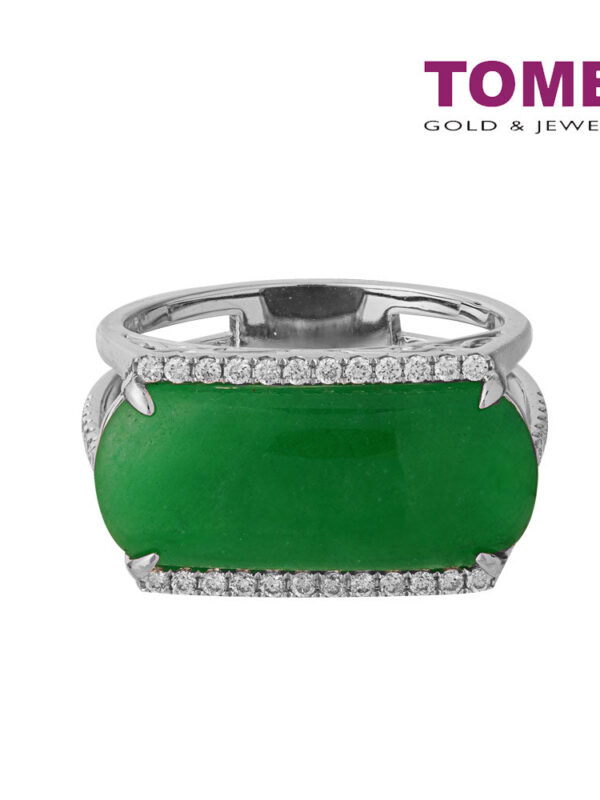 TOMEI Ma An Jade Diamond Ring, White Gold 750 (BR00563)