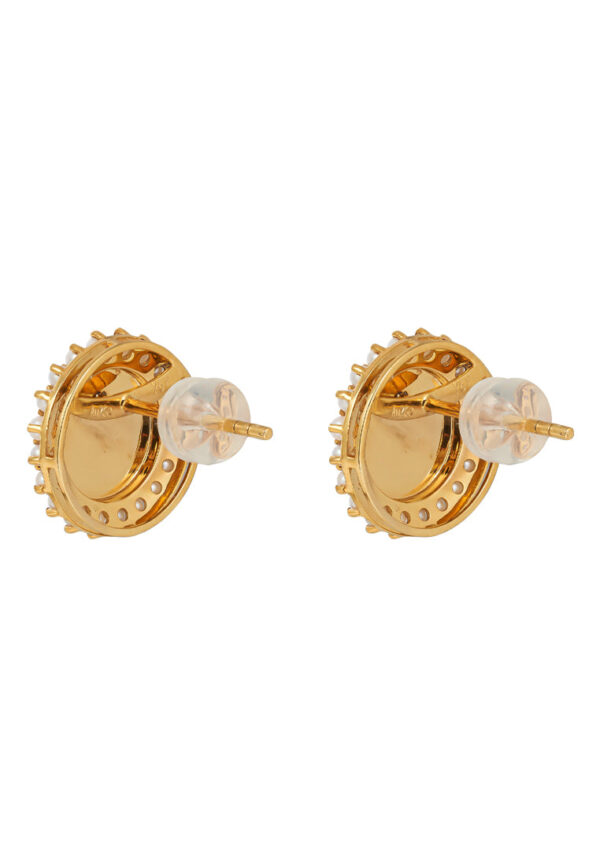 TOMEI Jadeide with Pearls Earrings, Yellow Gold 750