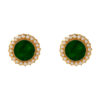 TOMEI Jadeide with Pearls Earrings, Yellow Gold 750