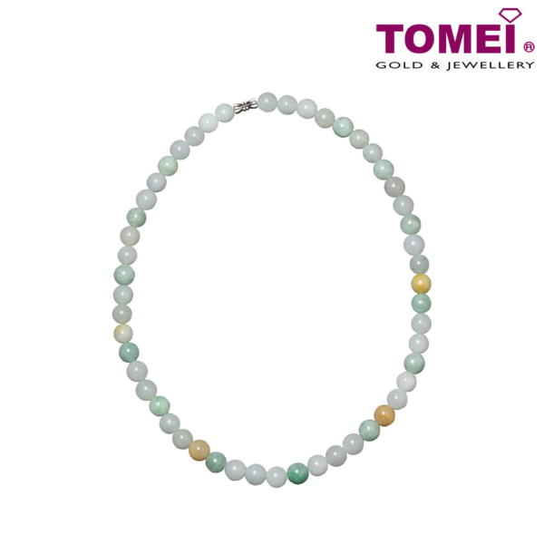TOMEI Palace Grace Mixed Green Jade Necklace | Jade Grade A (JN-XX)