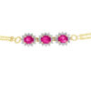 TOMEI Gemstones with Diamond Bracelet Double Strands, Yellow Gold 375