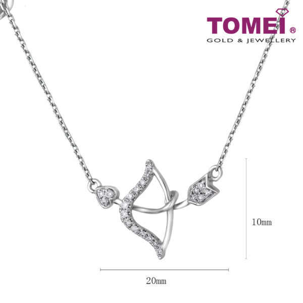 TOMEI Cupid's Arrow Diamond Necklace, White Gold 375