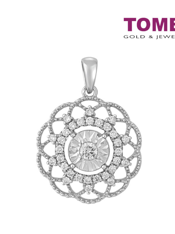 TOMEI Koleksi Endora Diamond Pendant, White Gold 750