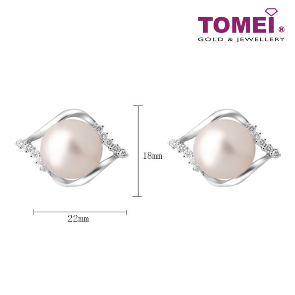 TOMEI Pearl Diamond Earrings, White Gold 750 (E611)