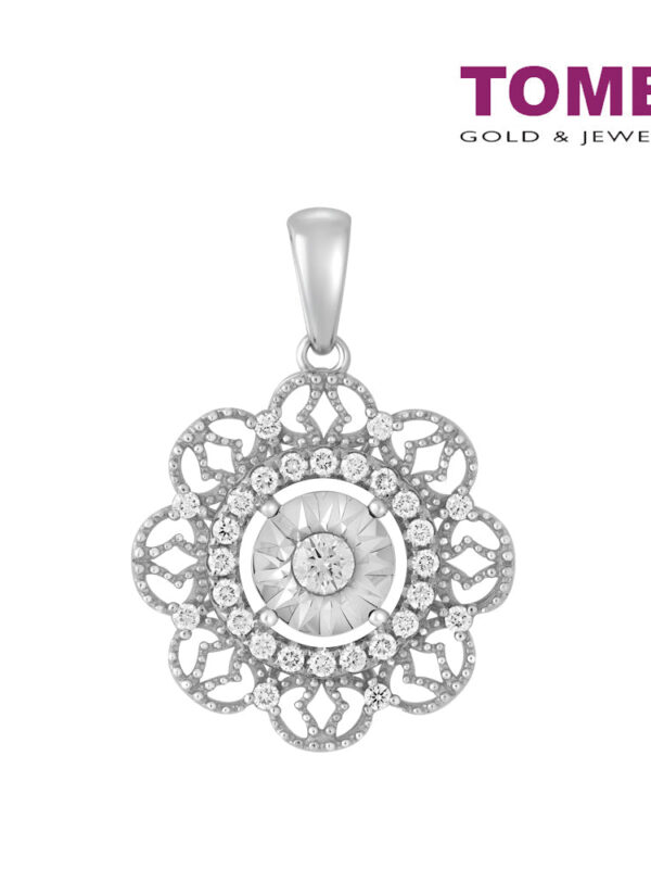 TOMEI Koleksi Endora Diamond Pendant, White Gold 750