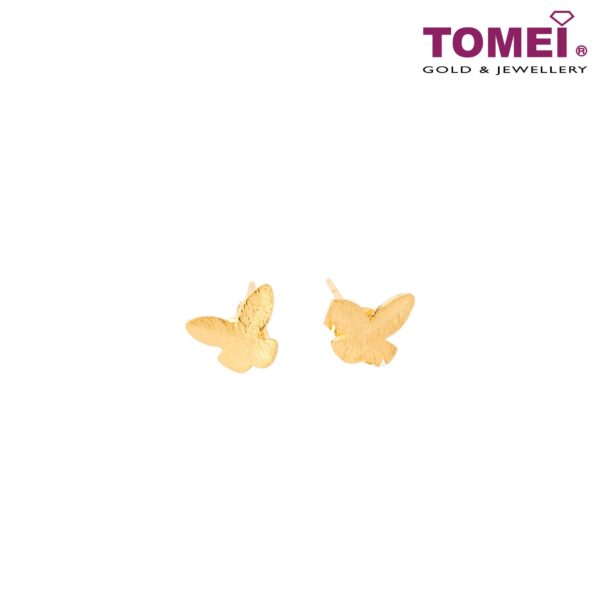 TOMEI Minimalist Butterfly Earrings | Yellow Gold 916 (22K) (9Q-SZE-13-1C)