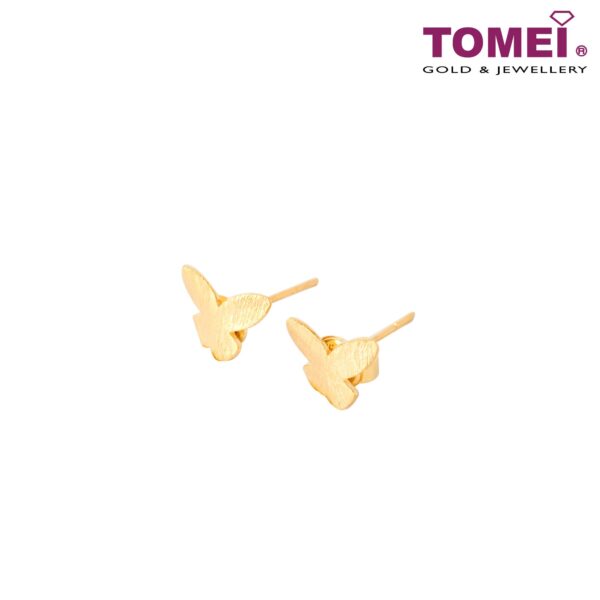 TOMEI Minimalist Butterfly Earrings | Yellow Gold 916 (22K) (9Q-SZE-13-1C)