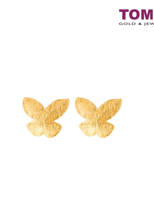 TOMEI Minimalist Butterfly Earrings | Yellow Gold 916 (22K) (9Q-SZE-13-1C)