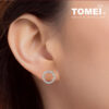 Glowing Circle Diamond Earrings | Tomei White Gold 375 (9K) (E1032)