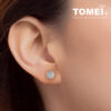 TOMEI Classic Ball Diamond Earrings, White Gold 375 (E1179)