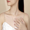 TOMEI Je t'aime Revolving Love Eiffel Tower Diamond Necklace 为爱钻动套链, Rose Gold 750