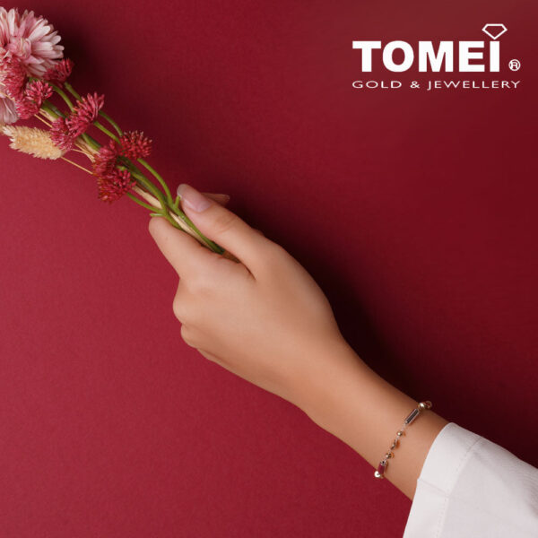 TOMEI Candies Bracelet, White+Rose Gold 585
