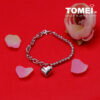 TOMEI Heart Charm Bracelet, White Gold 585