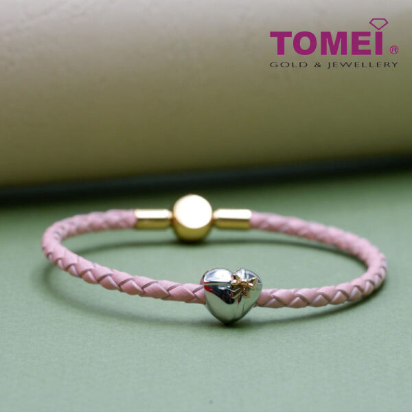 TOMEI Gift of Everlasting Love Charm, White+Rose Gold 585