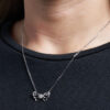 TOMEI Butterfly Diamond Pendant, White Gold 375