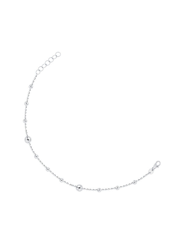 TOMEI Bead Bracelet, White Gold 585