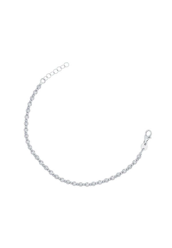 TOMEI Bead Bracelet, White Gold 585