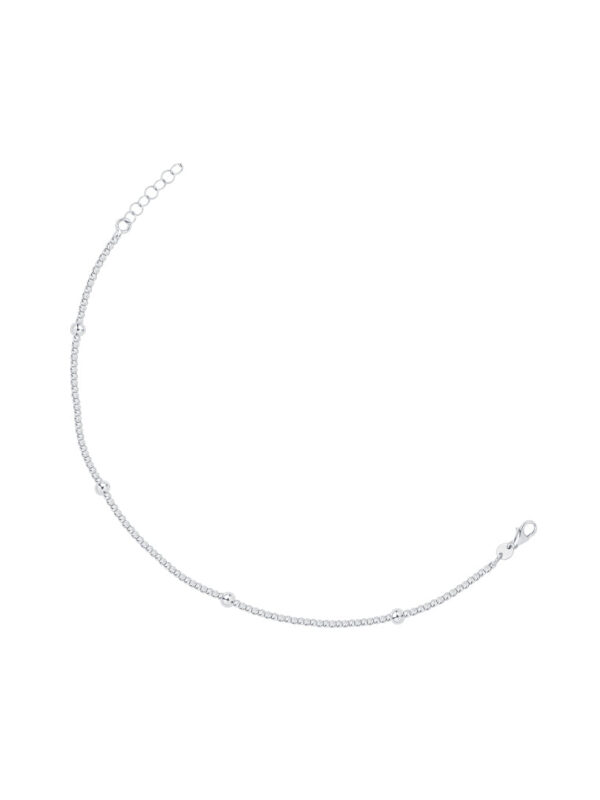 TOMEI Bead Bracelet, White Gold 585