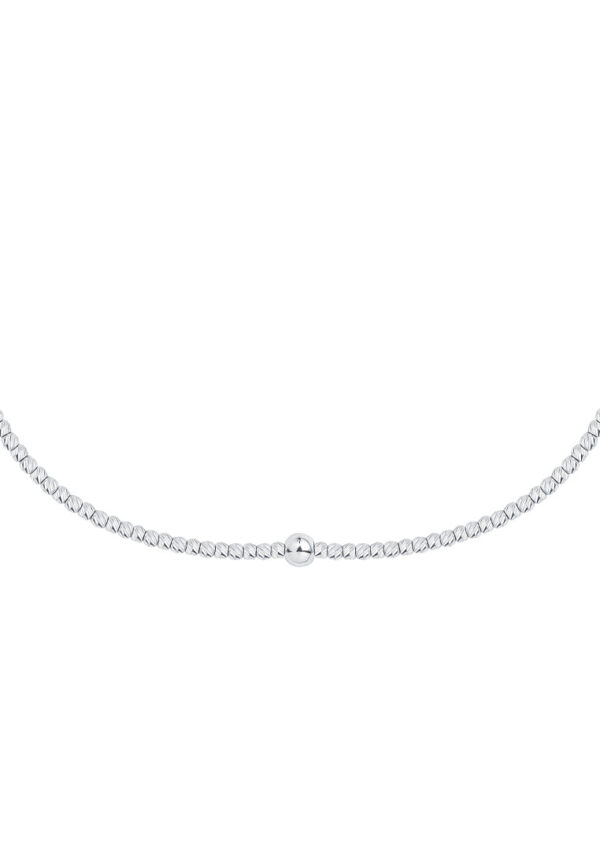 TOMEI Bead Necklace, White Gold 585