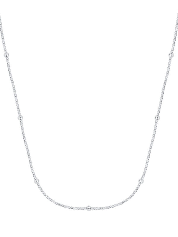 TOMEI Bead Necklace, White Gold 585
