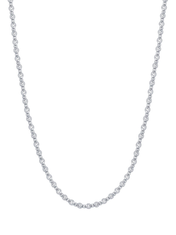TOMEI Bead Necklace, White Gold 585