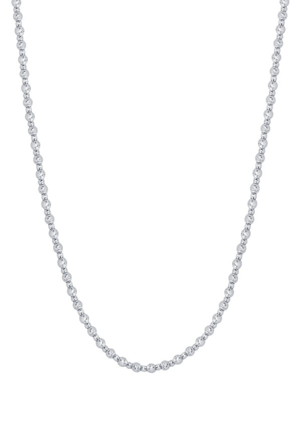 TOMEI Bead Necklace, White Gold 585