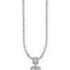TOMEI La Baguatte Diamond Pendant, White Gold 750