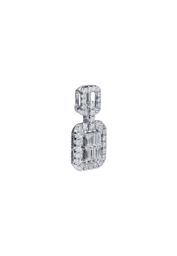 TOMEI La Baguatte Diamond Pendant, White Gold 750