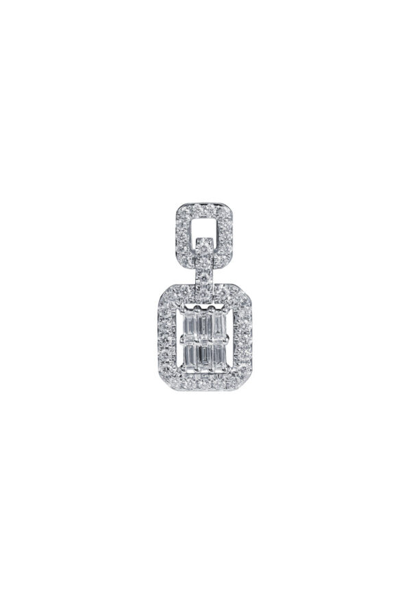 TOMEI La Baguatte Diamond Pendant, White Gold 750
