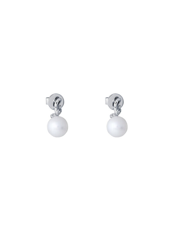 TOMEI Pearl Earrings, White Gold 375