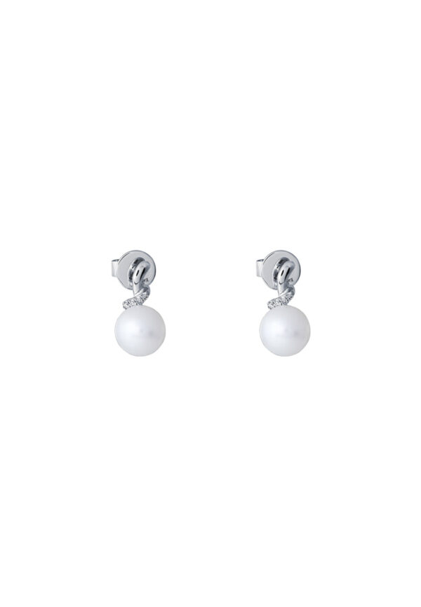 TOMEI Pearl Earrings, White Gold 375